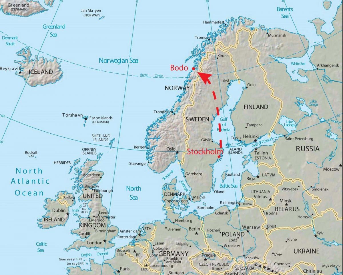 Mapa de bodo, Noruega