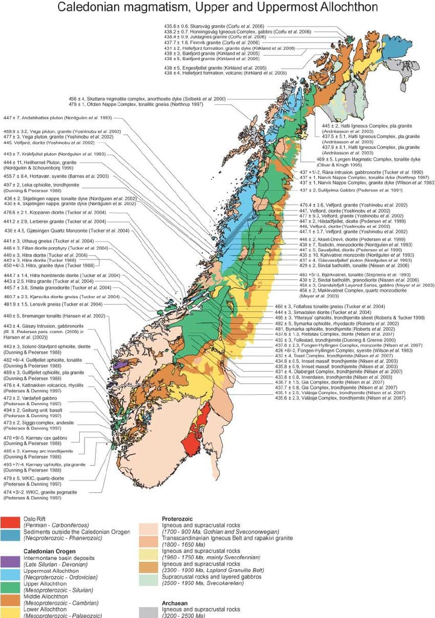 Mapa geológico de Noruega
