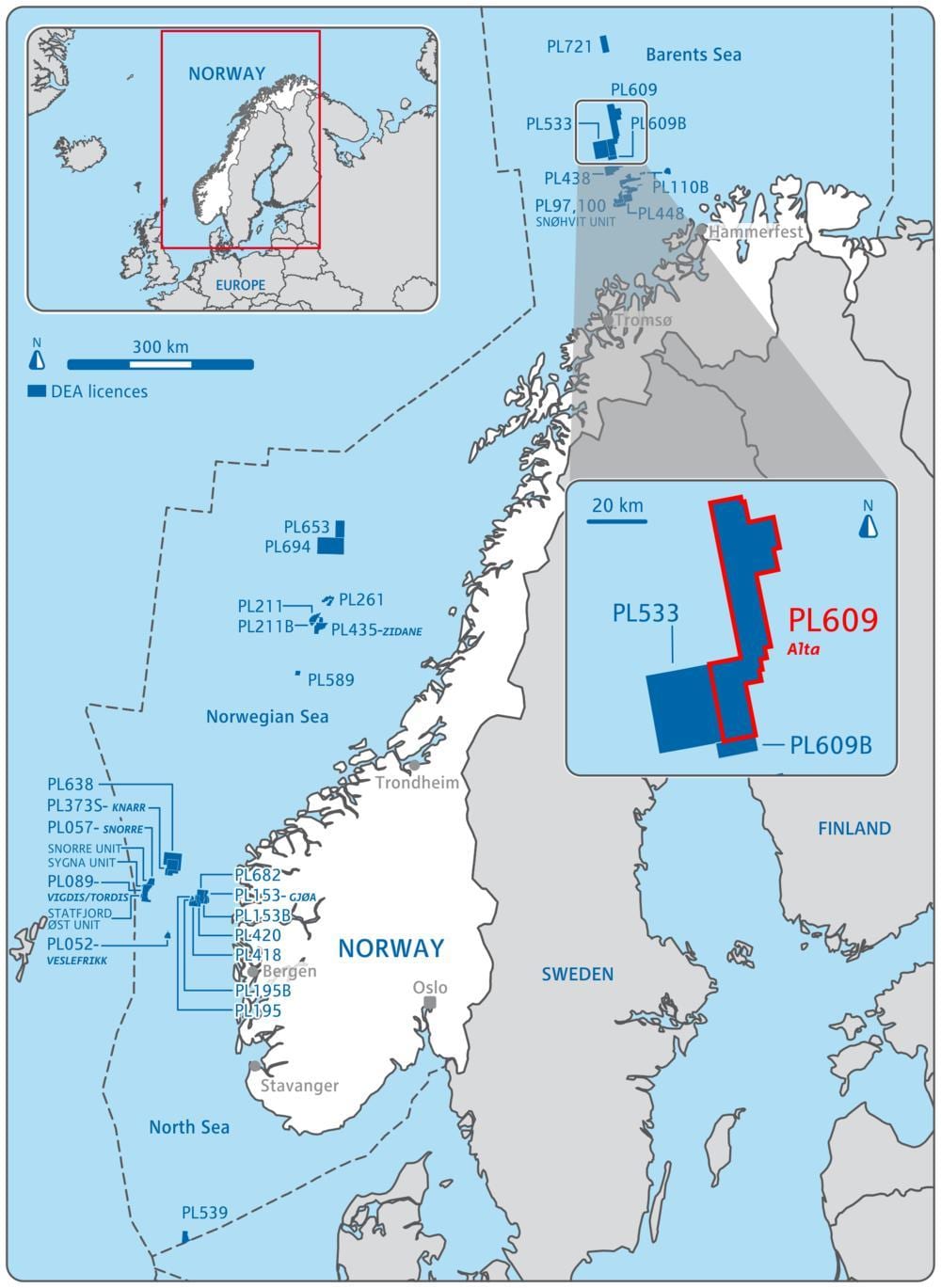 Mapa de Noruega de petróleo