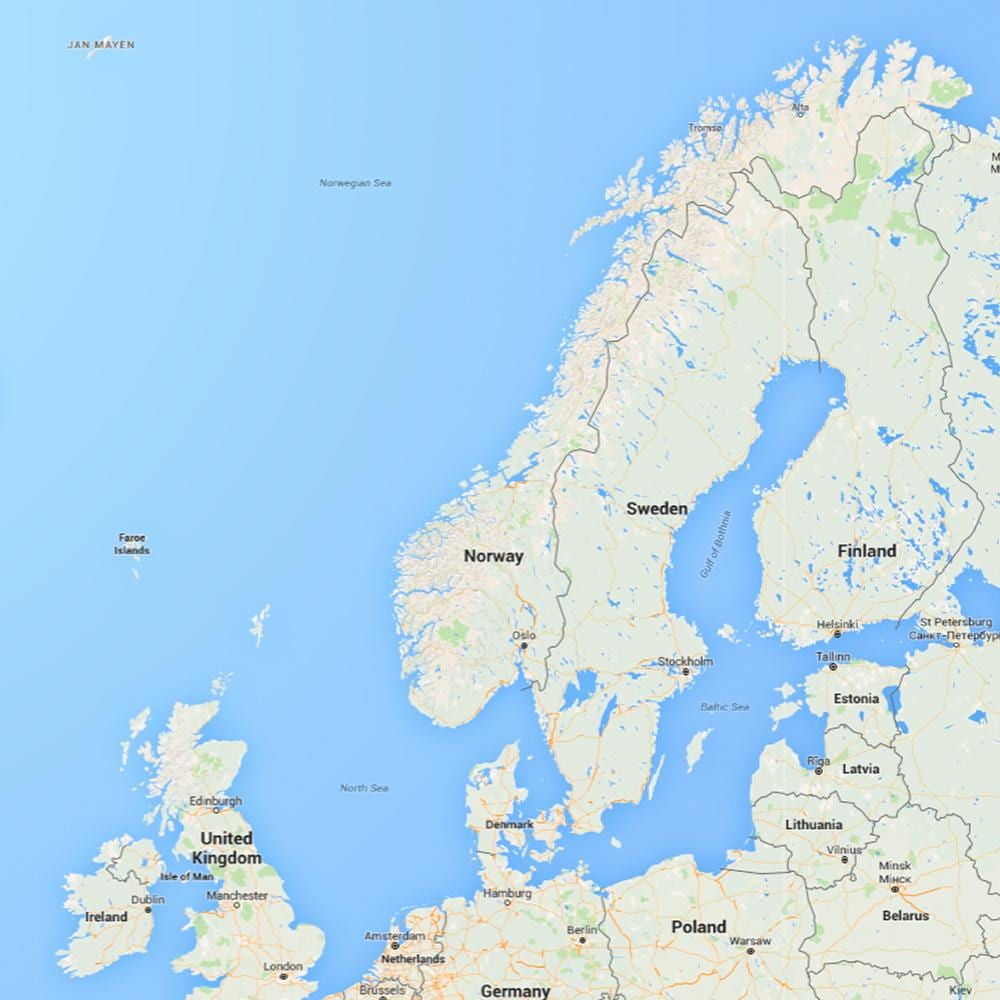 Noruega costa mapa