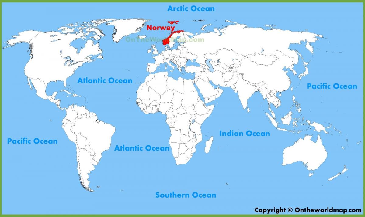 mapa del mundo mostrando Noruega