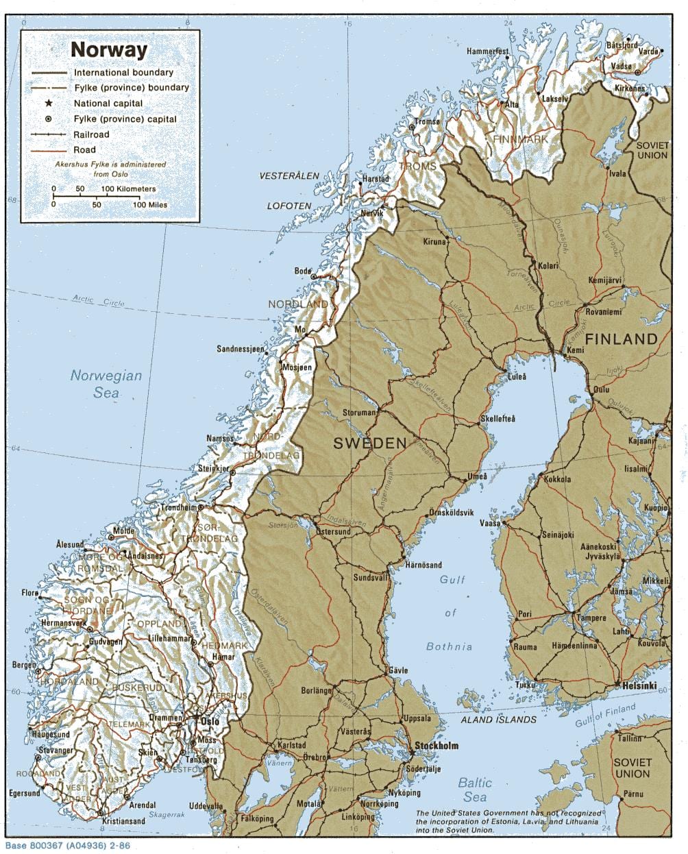 mapa geográfico de Noruega