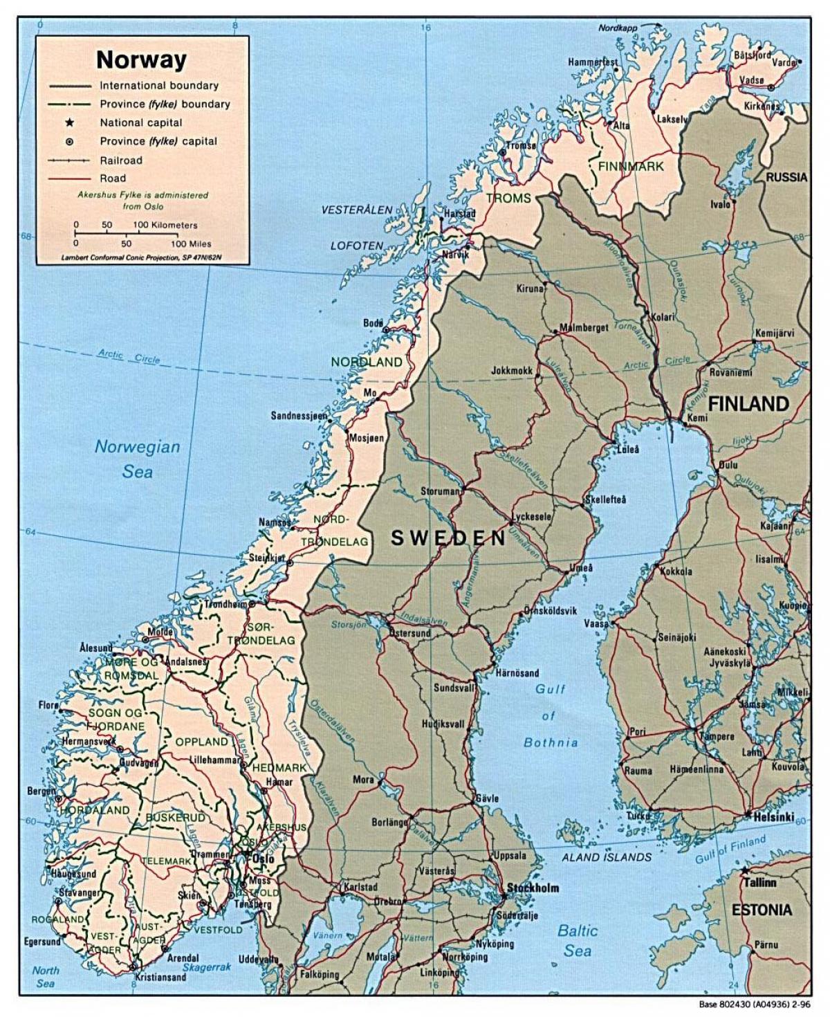 mapa de Noruega