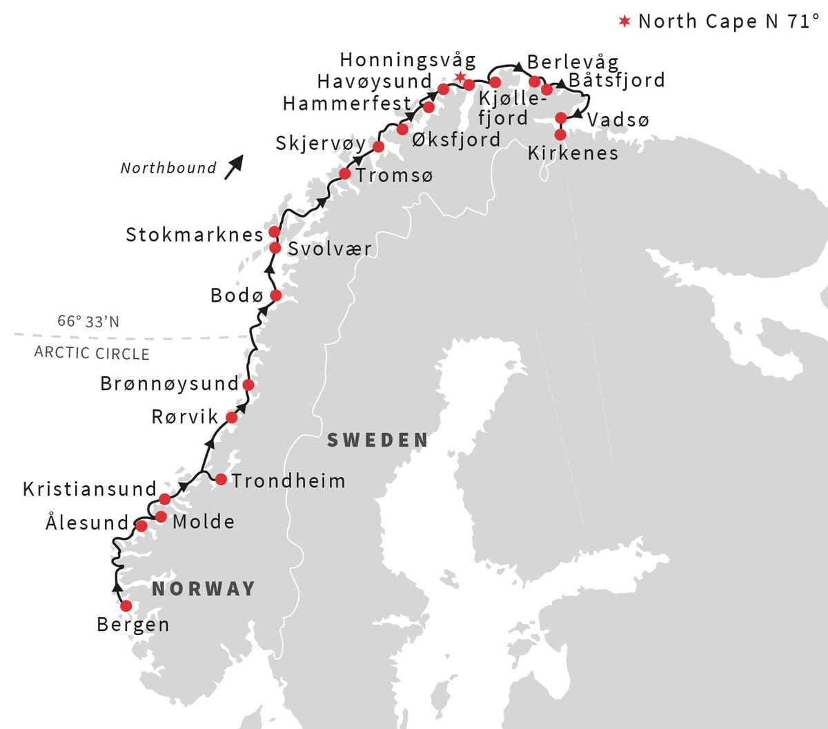 Mapa de Noruega ciclismo
