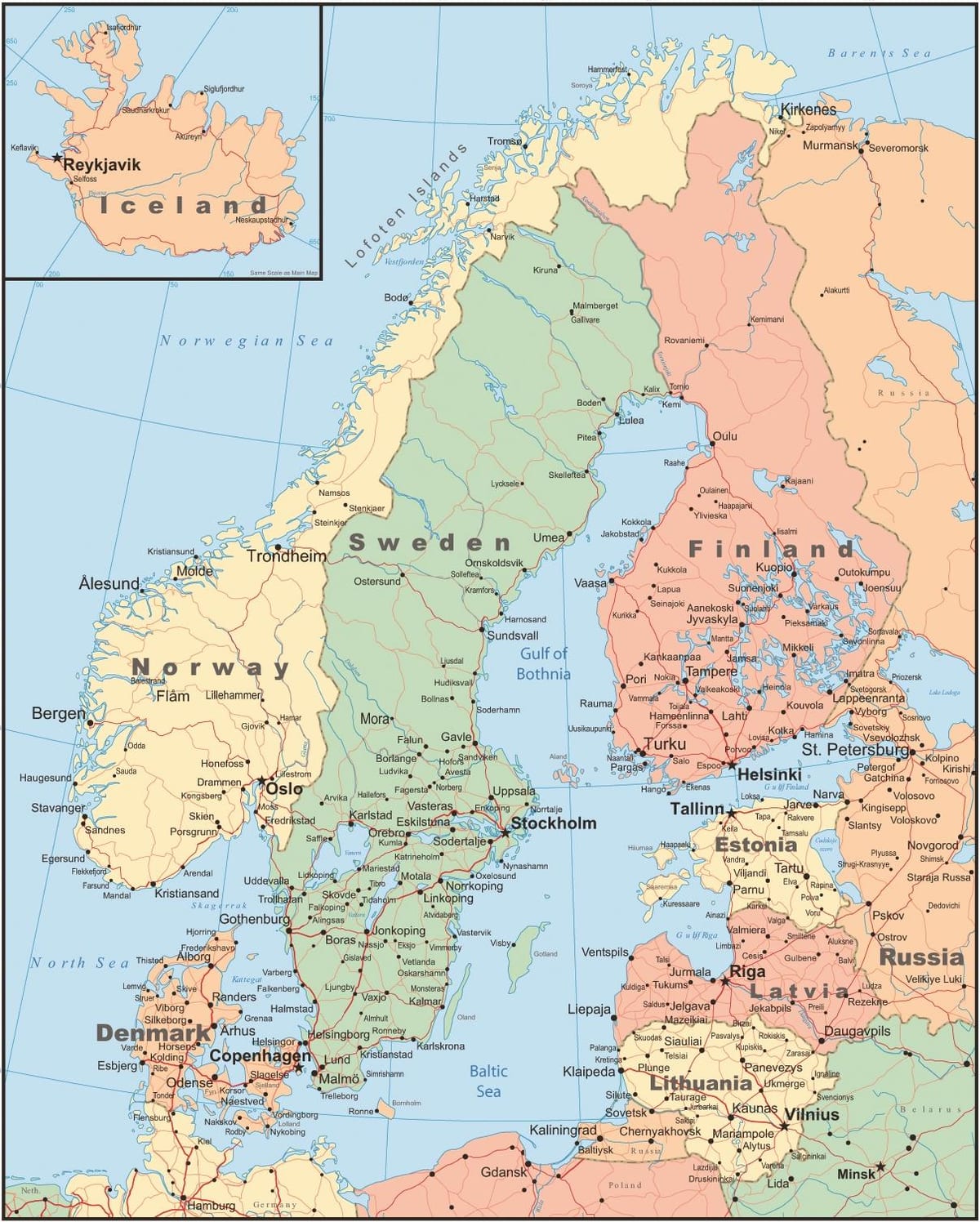 Mapa de Noruega país