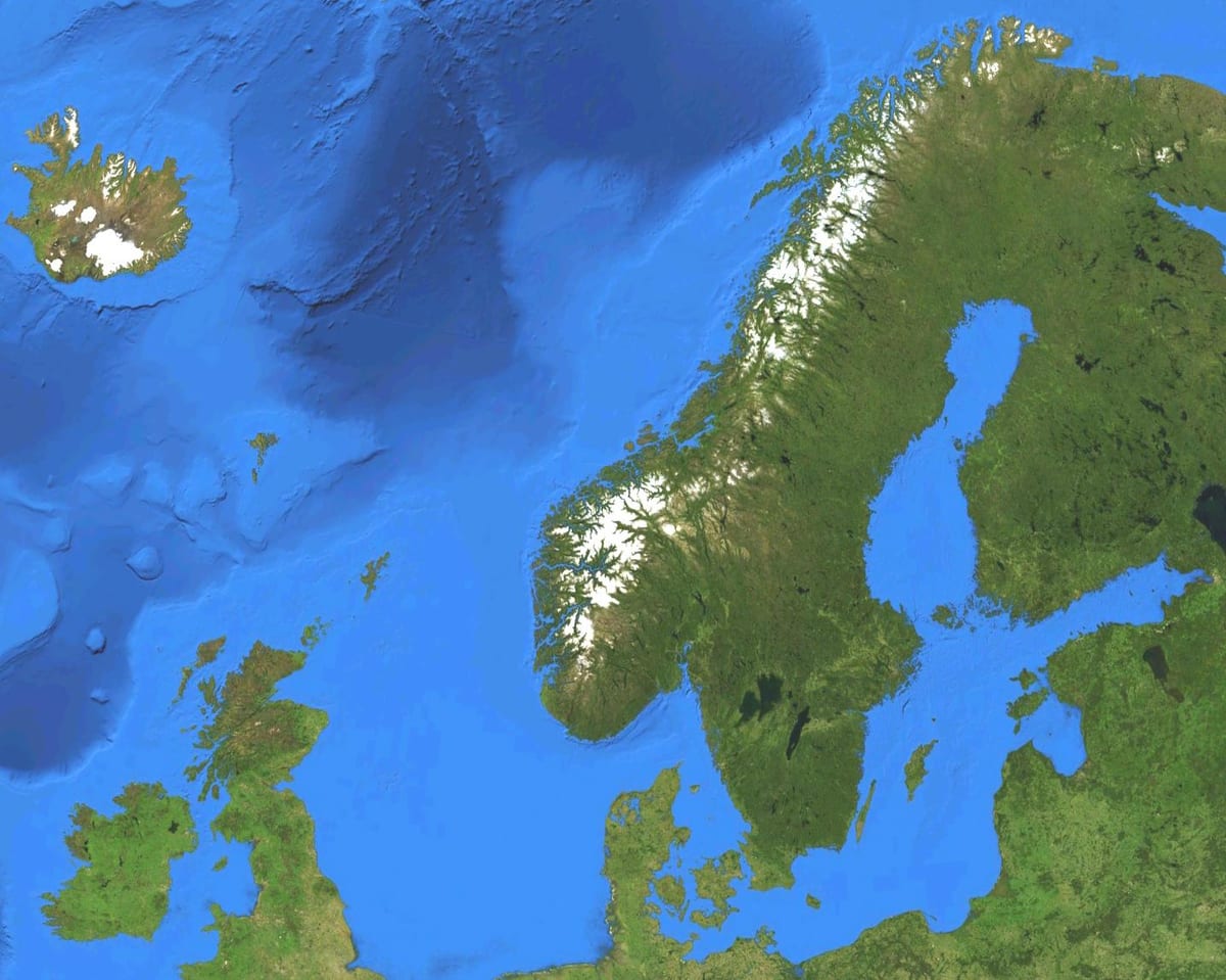 Mapa de Noruega satélite