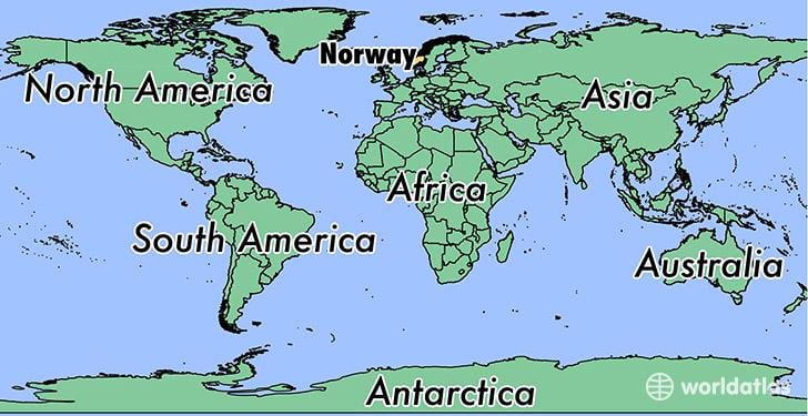 Mapa de Noruega ubicación en el mundo 