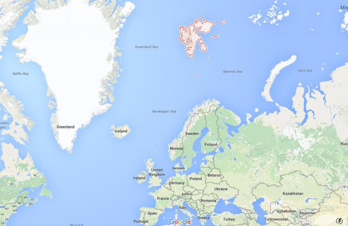 spitsbergen, Noruega mapa