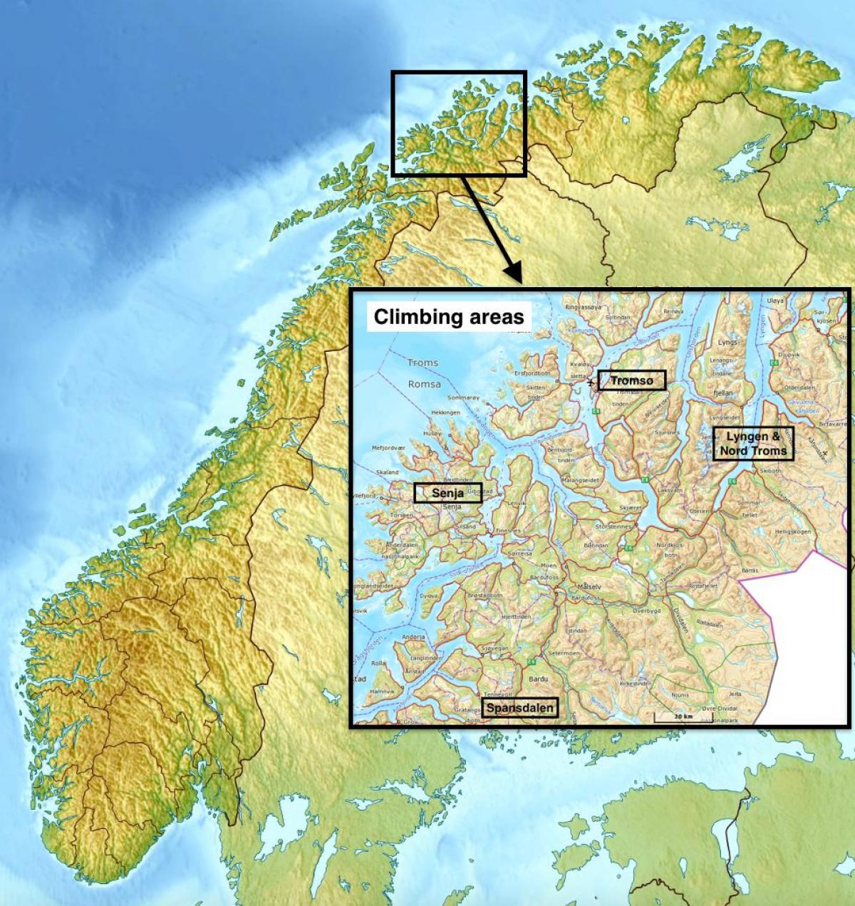tromso, Noruega mapa