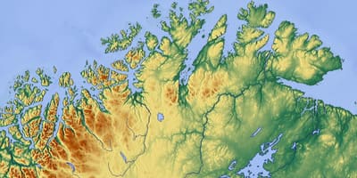 El norte de Noruega mapa