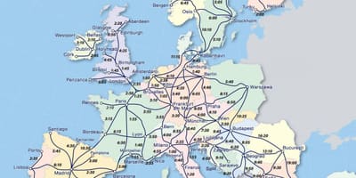 Mapa de eurail Noruega