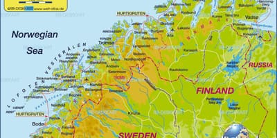 Mapa de kirkenes, Noruega