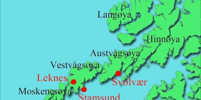 Las islas Lofoten, Noruega mapa