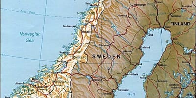 Mapa de montañas de Noruega