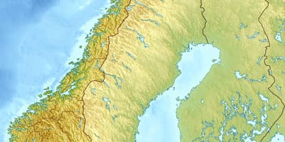 Mapa físico de Noruega