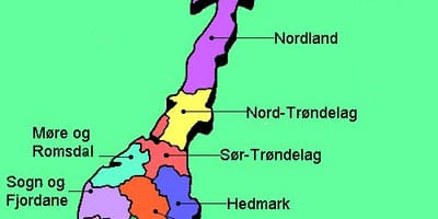 Mapa de Noruega nacional de rutas turísticas 