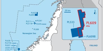 Mapa de Noruega de petróleo
