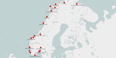 Mapa de Noruega aeropuertos