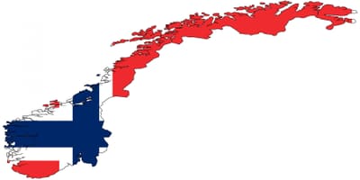 Noruega mapa de la bandera