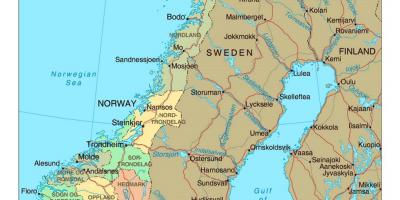 Mapa de Noruega con los pueblos