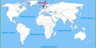 Mapa del mundo mostrando Noruega