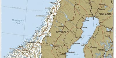 Mapa geográfico de Noruega