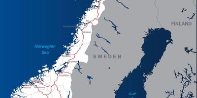 Las carreteras de peaje Noruega mapa