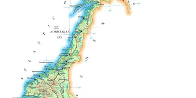 Mapa de Noruega elevación