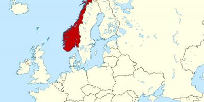 Mapa de Noruega y europa