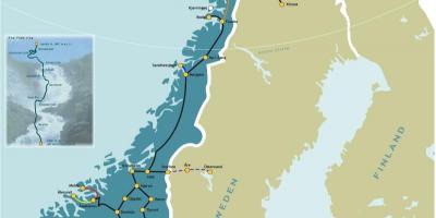Noruega ferrocarril mapa