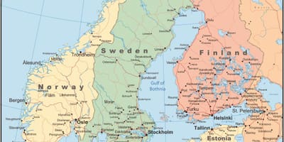 Mapa de Noruega país