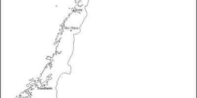 Mapa en blanco de Noruega
