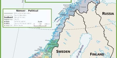 Mapa de Noruega político 