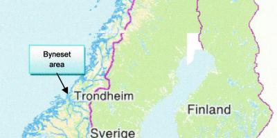Mapa de trondheim, Noruega